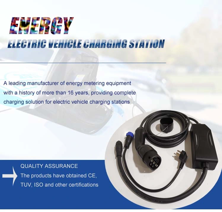 Manufacture European IP65 2.5kw to 7kw AC EV Portable Charger