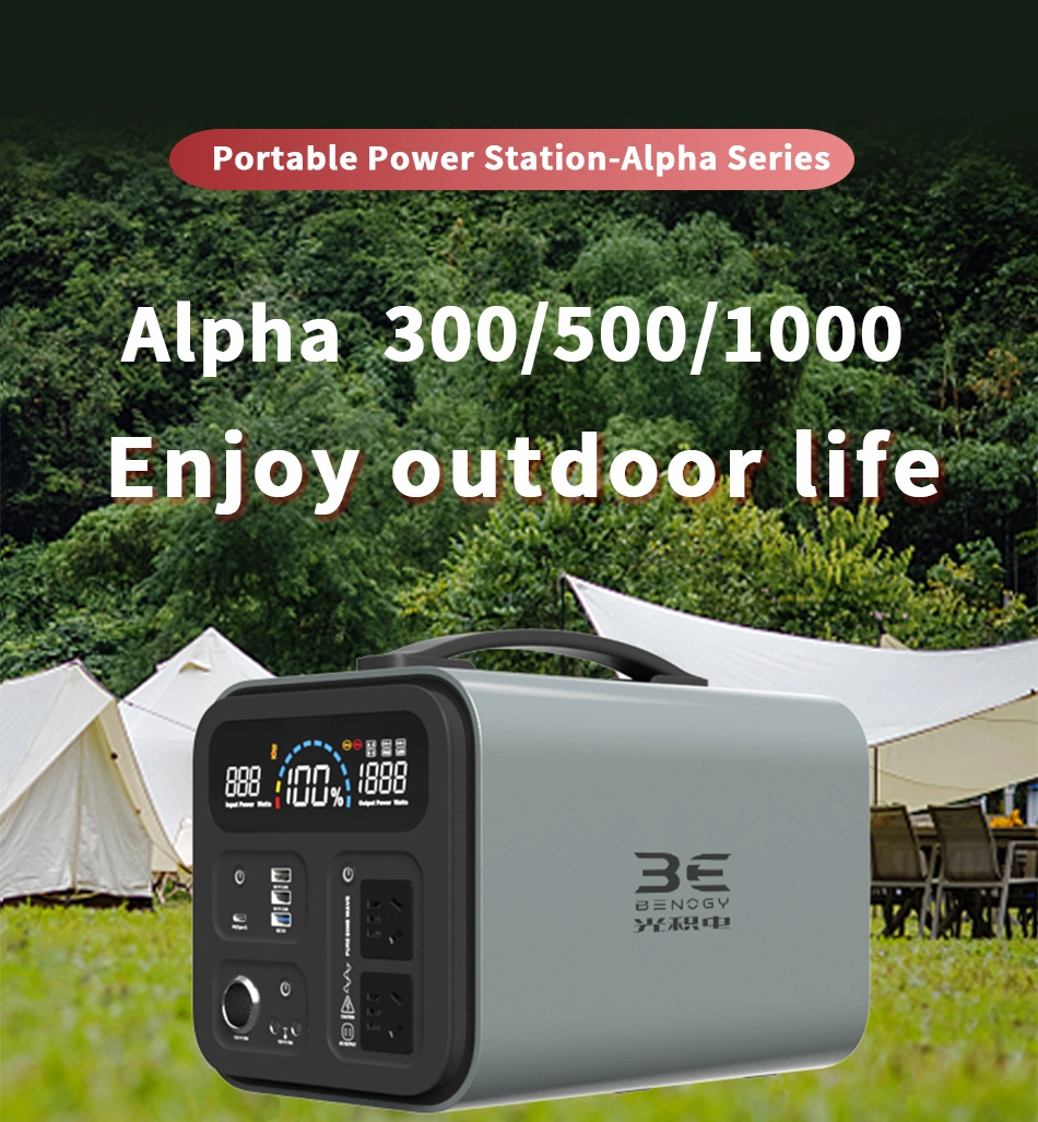 Mini Lithium Battery Power Generator Mobile Charger USB 300W/500W/1000W/2000W Rechargeable Solar Portable Power Station For Home/ Outdoor/ Camping/Emergency