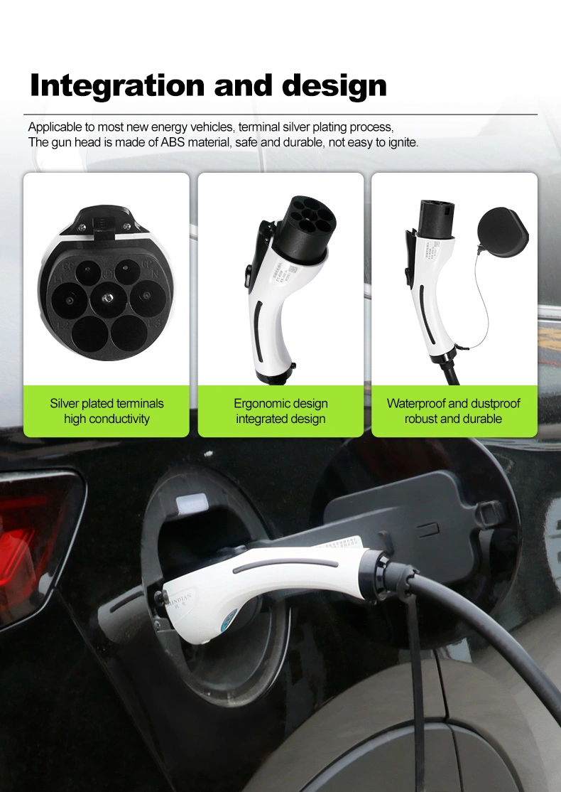 Mode 3 Type 2 Plug 1 Phase 3 Phase 7.4kw 22kw AC Wallbox Electric Car EV Charger Charging Station with WiFi